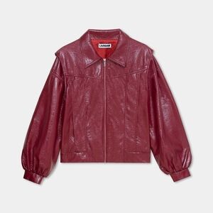 Women's Burgundy Leather Jacket